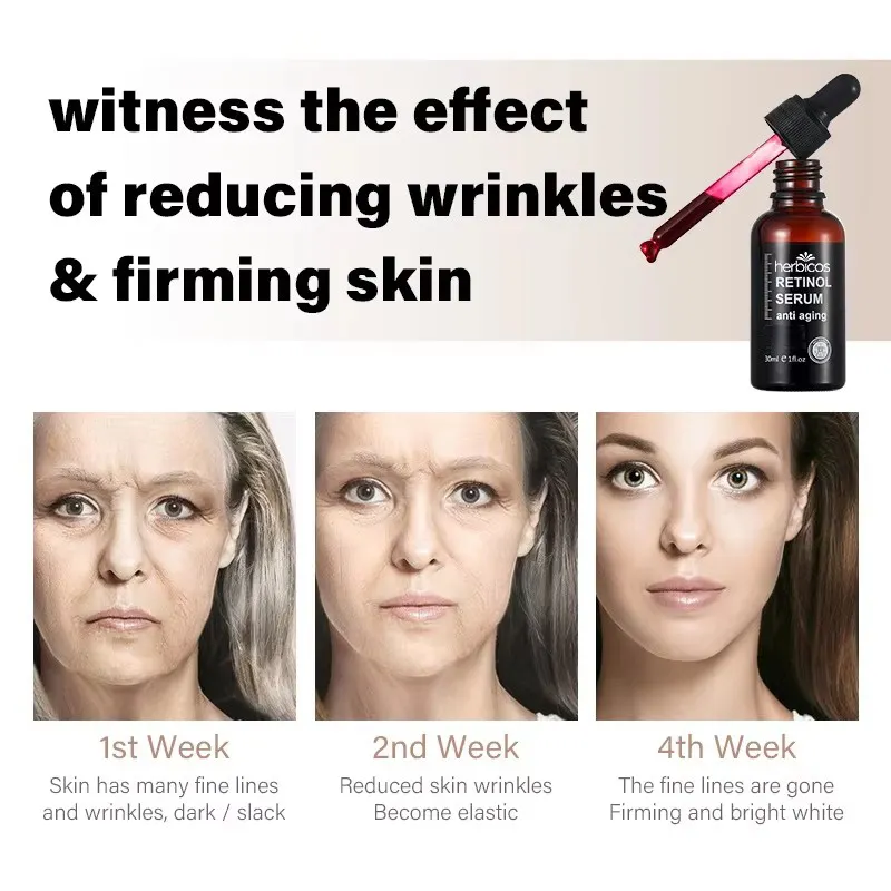 Herbicos Private Label 100% Pure Face Serum Collagen Natural Firming Moisturizing Retinol Peptide Anti-age Essence