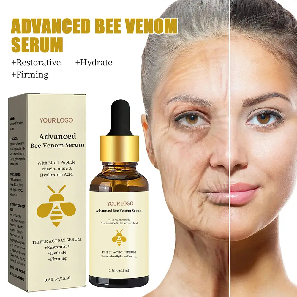 Bee Venom Hydrating Anti-Wrinkle Essence Vitamin C Serum Fades Fine Lines Repairs Dullness Moisturizes Tightens Aging Whitening
