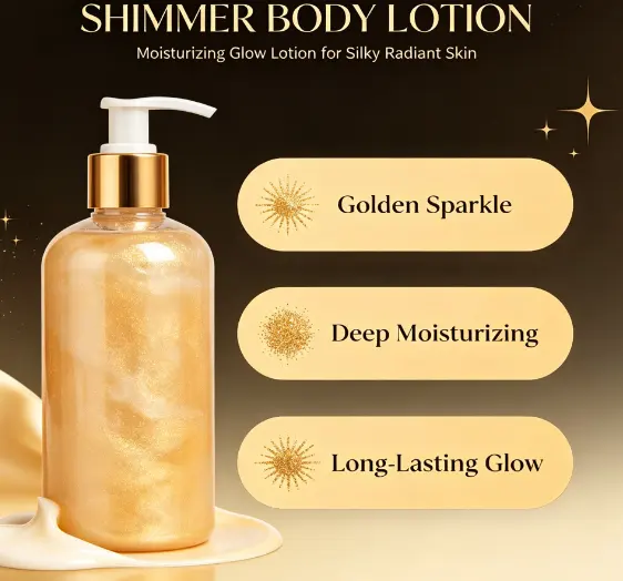 Shimmer Body Lotion Sparkling Illuminating Moisturizing Whitening Body Lotion Shimmer Glow Skin Brightening Body Cream for Women
