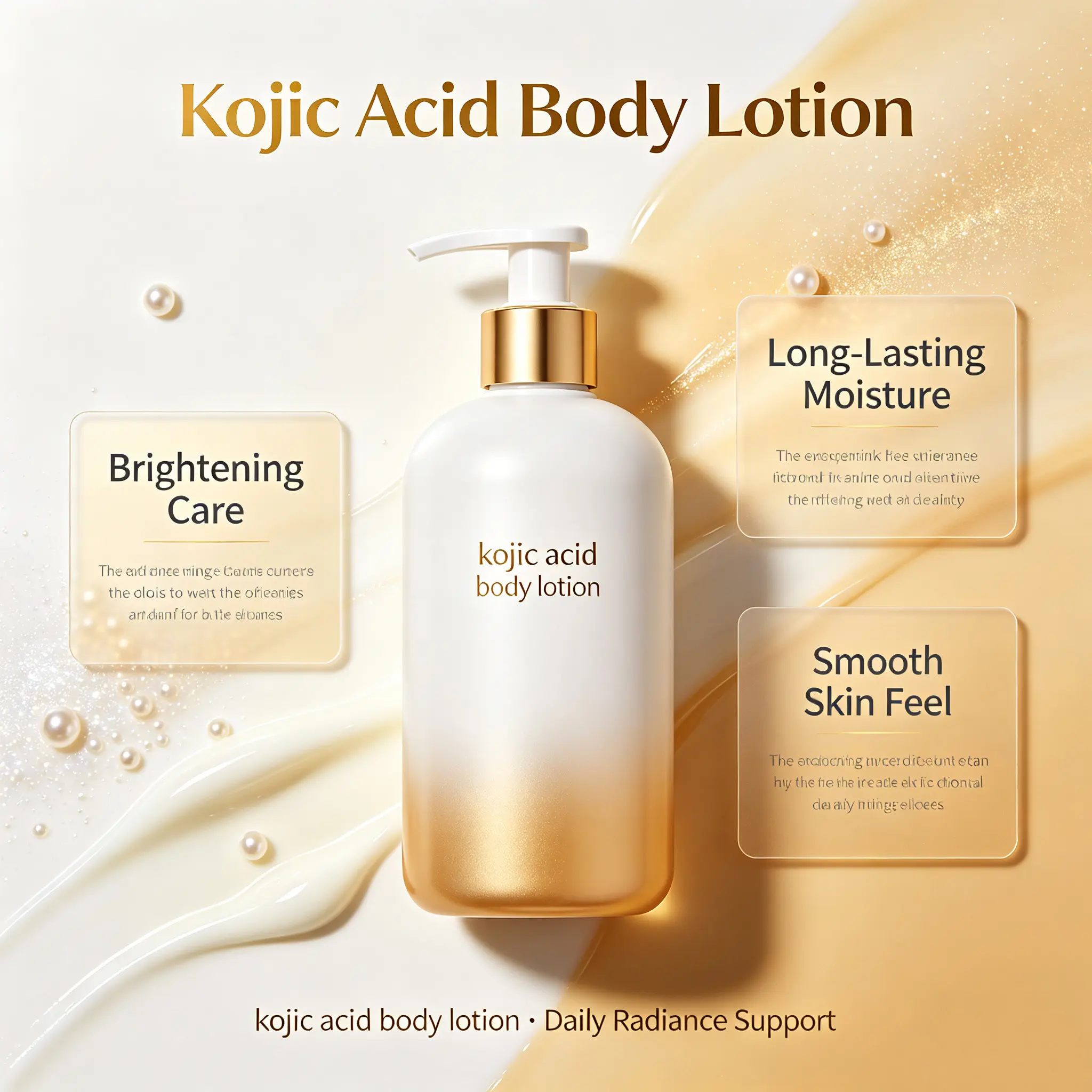 Kojic Acid Body Lotion, Brightening Moisturizing Body Lotion for Smooth, Hydrated and Radiant Skin Care