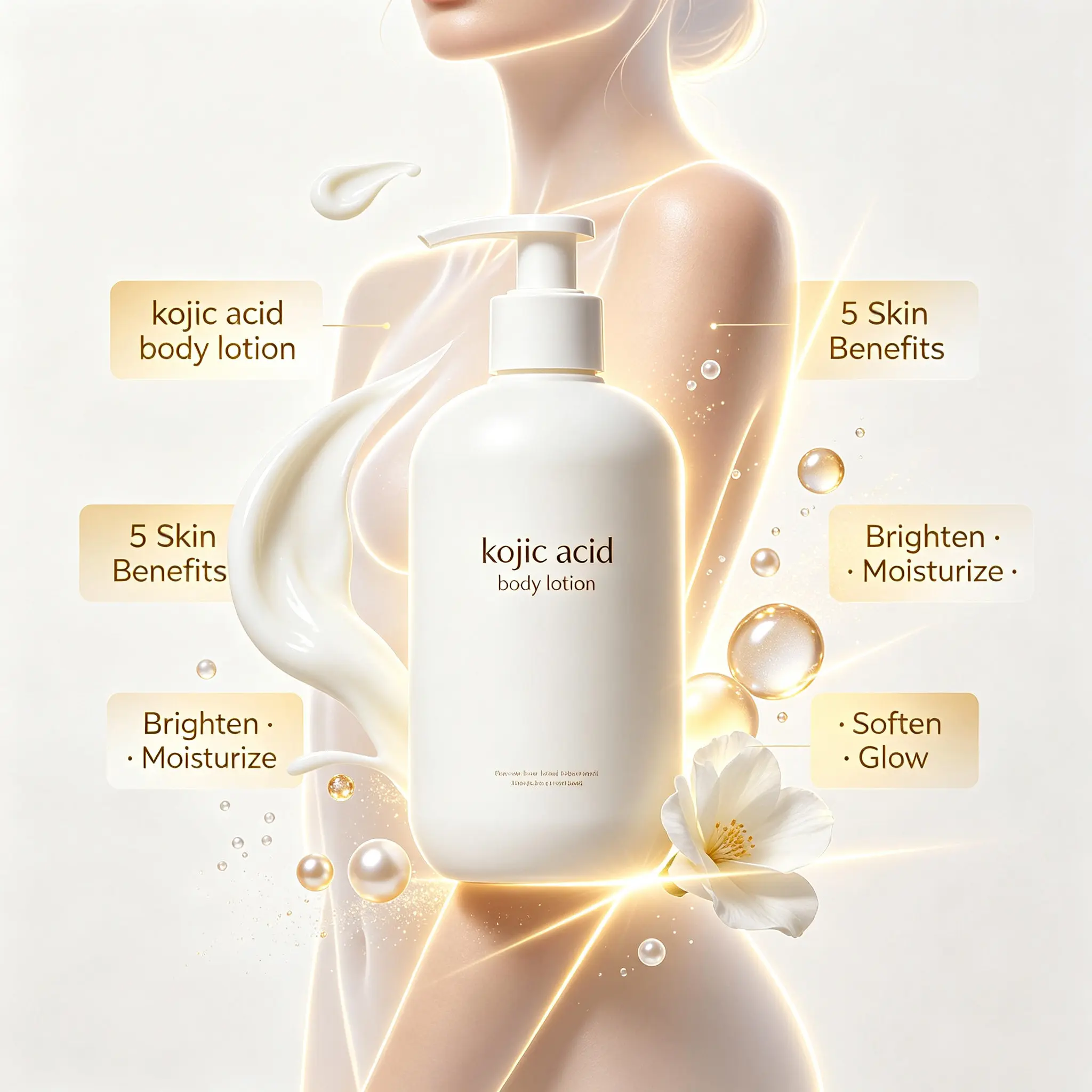 Kojic Acid Body Lotion, Brightening Moisturizing Body Lotion for Smooth, Hydrated and Radiant Skin Care