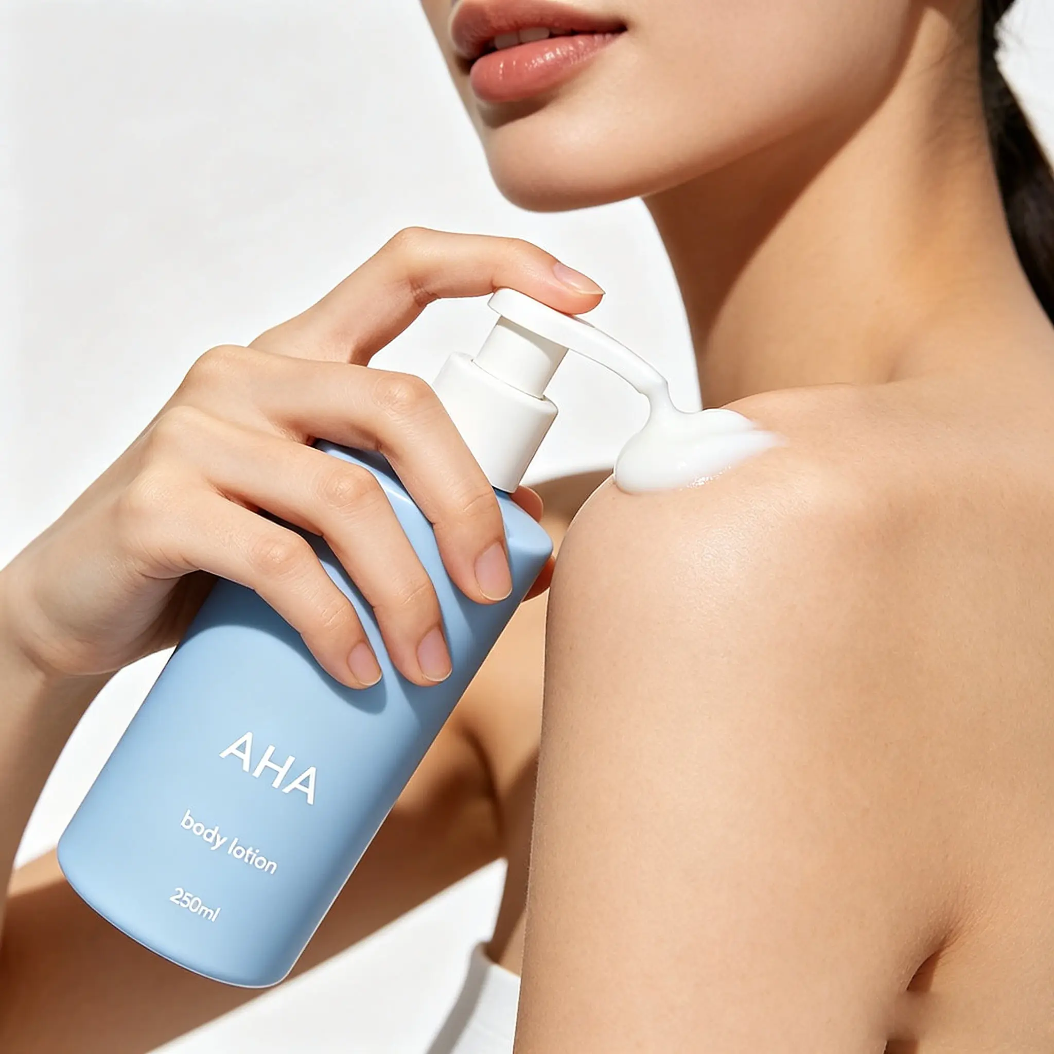 AHA Body Lotion Body Milk Private Label Skin Brightening Remove Dead Skin Improve Rough Chicken Skin Hydrating Soften Body Skin