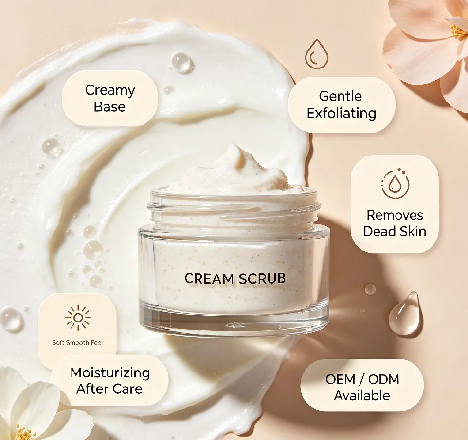 Body Scrub, Gently Exfoliates & Moisturizes for Smoother Skin in 1 Wash, Clean, Minimal, Silica-Free Ingredients for Cream Scrub