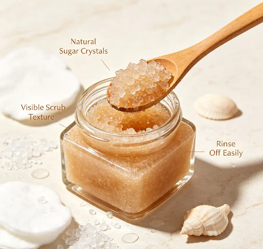 Vanilla Body Scrub, Exfoliating Sugar Scrub, Vegan, 18 Oz | Exfoliating & Nourishing with Shea Butter & Essential Sugar Scrub