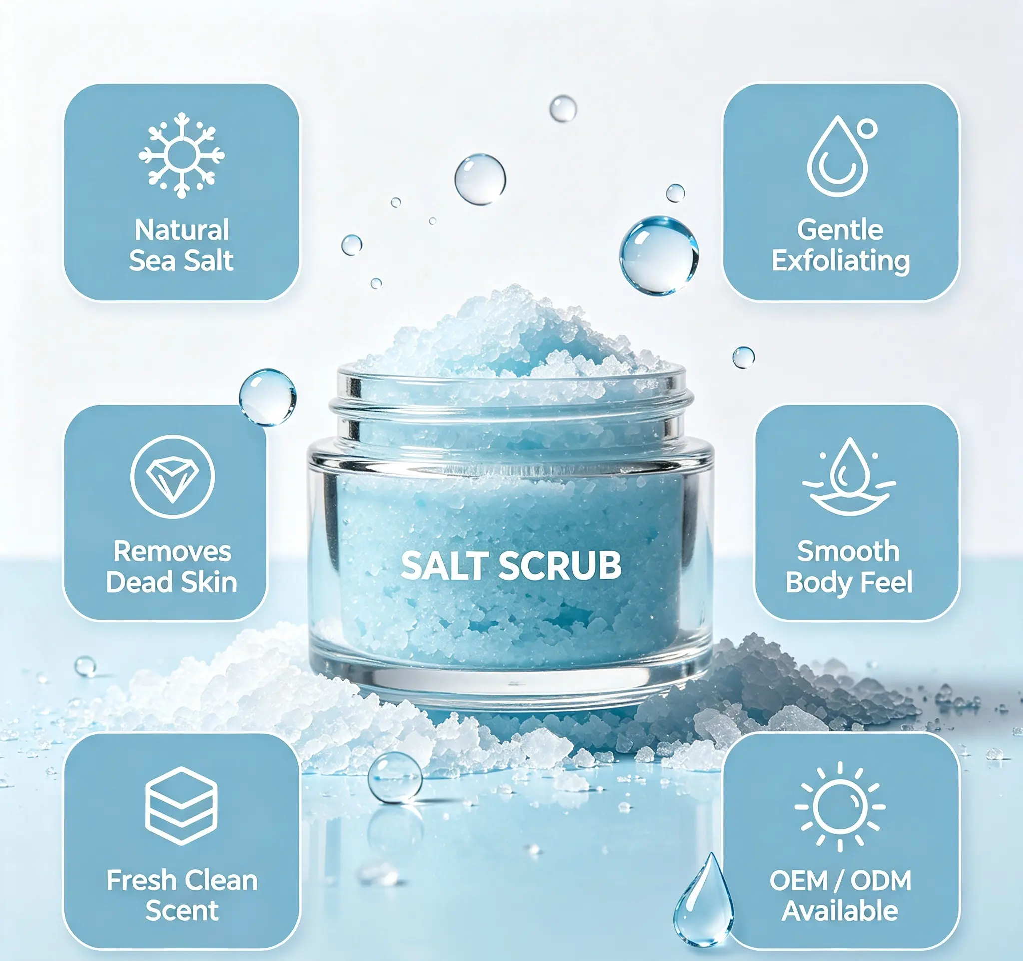 Salt Body Scrub - Moisturizing and Exfoliating Body, Face, Hand, Foot Scrub - Fights Stretch Marks, Fine Lines Salt Scrub