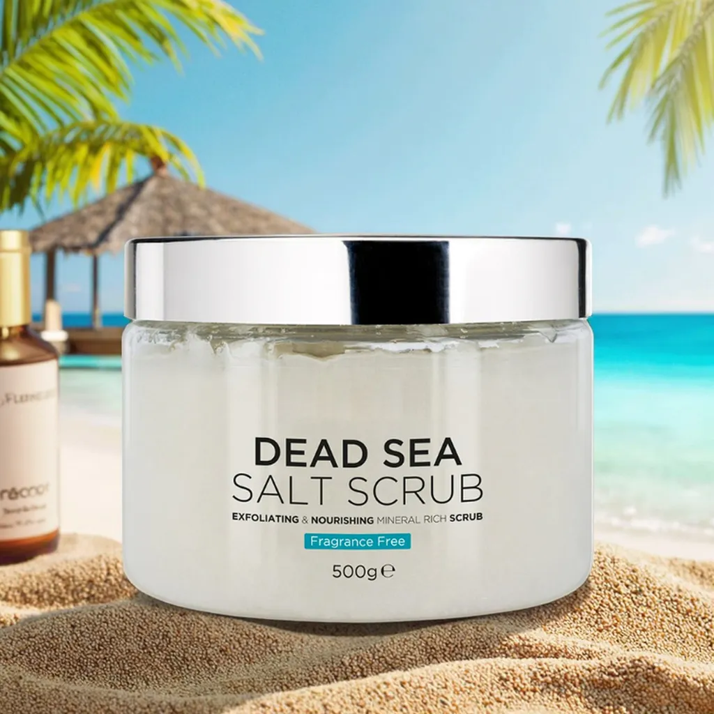 100% Natural Vegan Mineral Body Salt Scrub Aloe Vera OEM Dead Sea Exfoliating Mud Whitening Cleansing Deep Cleaning Moisturizing