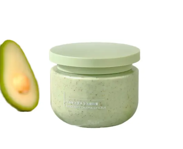 Factory Wholesale All-Skin Moisturizing Whitening Bath Shower Cream Avocado Body Scrub with Fruity Fragrance Exfoliating Cream