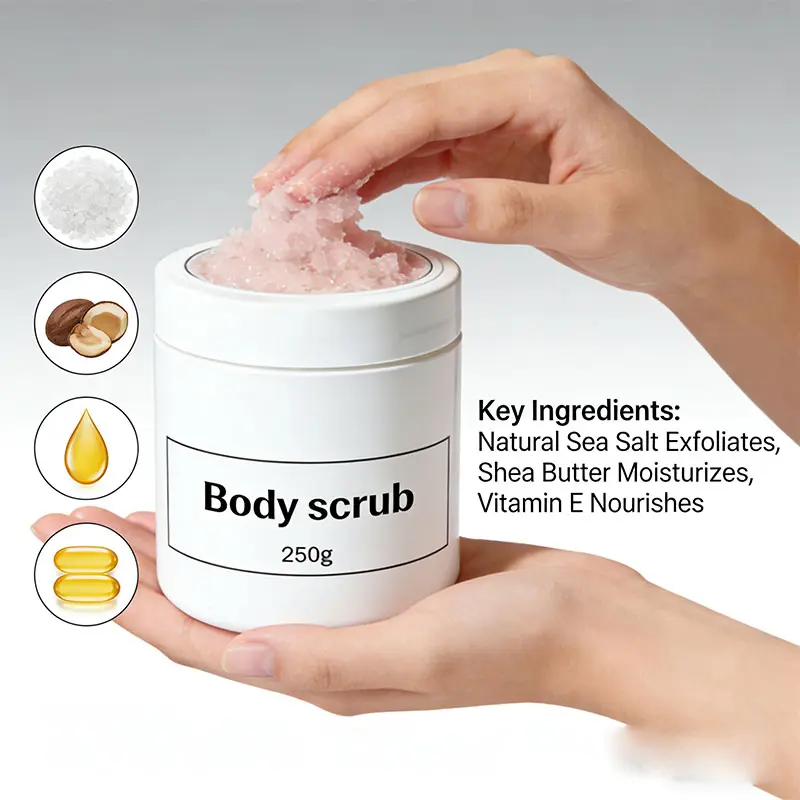 Body Cream and Scrub for Wholesale Body Scrub in Bulk Kojic Acid Body Scrub 250g for Exfoliation & Skin Brightening