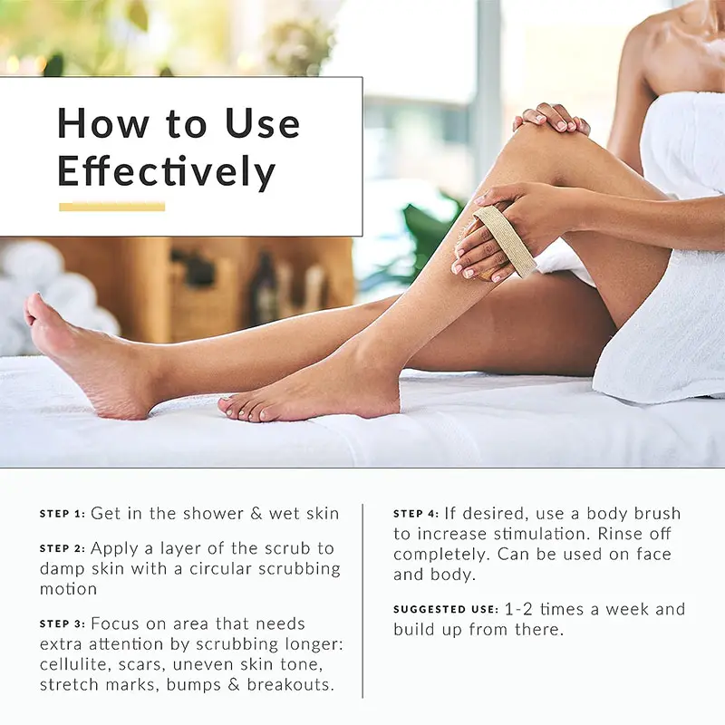 100% Natural Organic Vitamin C Body Salt Scrub Beauty Exfoliator Cream Moisturizer for Adults Whitening Skin Face Massage
