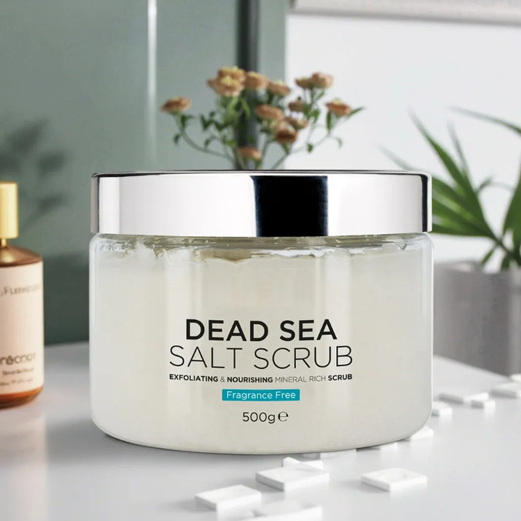 100% Natural Mineral Facial Scrub Lightening Body Salt Scrub OEM Dead Sea Exfoliating Mud Vegan Aloe Vera Private Label