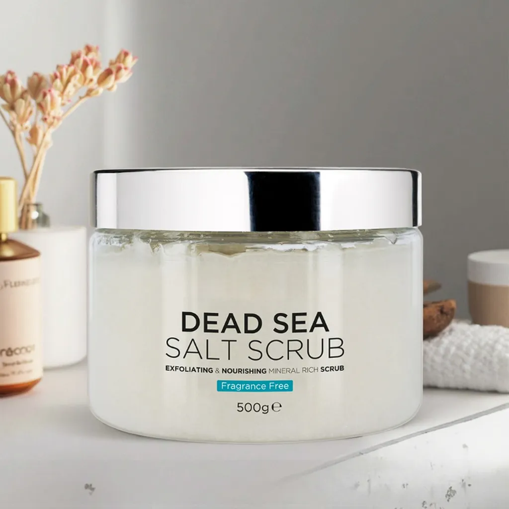 100% Natural Mineral Facial Scrub Lightening Body Salt Scrub OEM Dead Sea Exfoliating Mud Vegan Aloe Vera Private Label