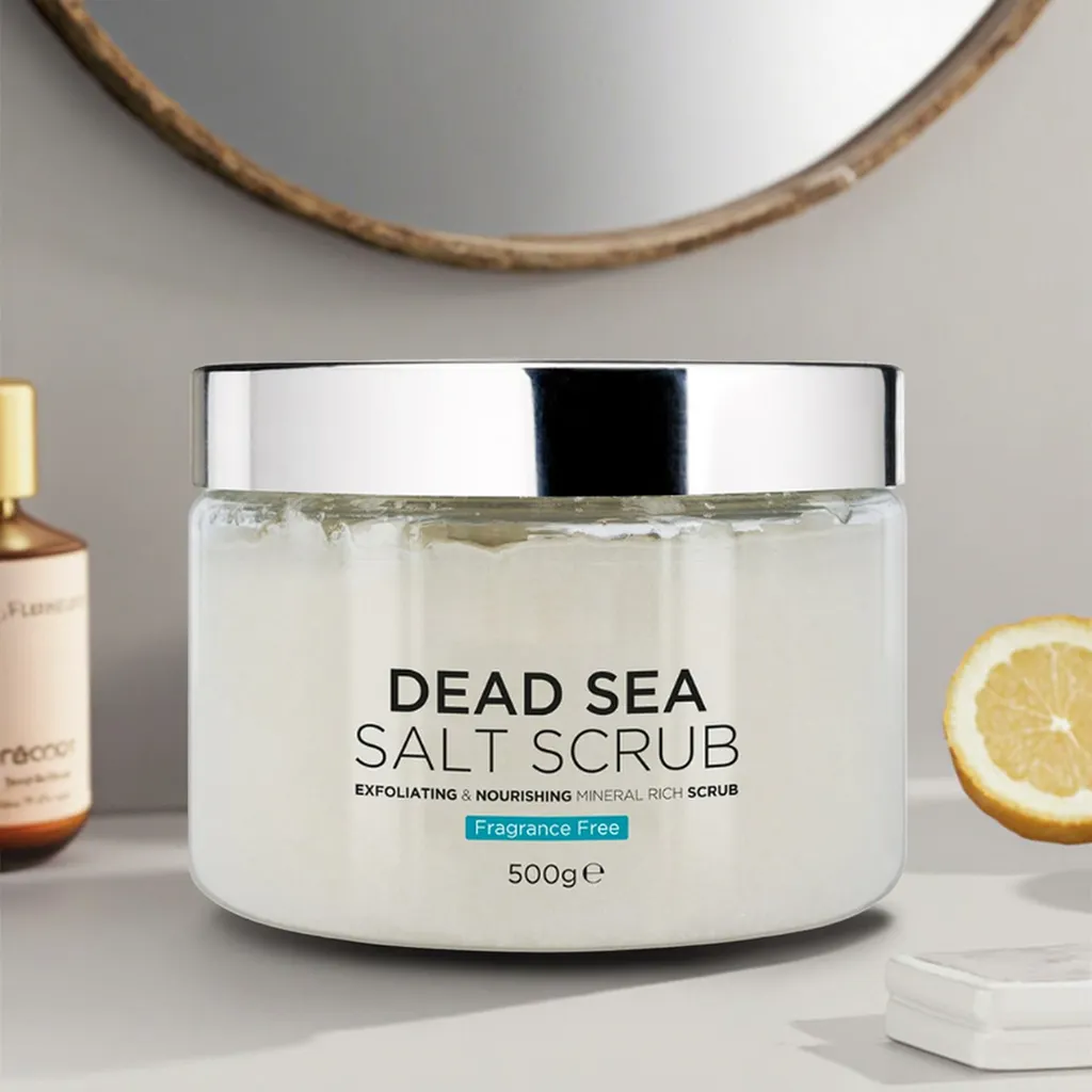 100% Natural Mineral Facial Scrub Lightening Body Salt Scrub OEM Dead Sea Exfoliating Mud Vegan Aloe Vera Private Label