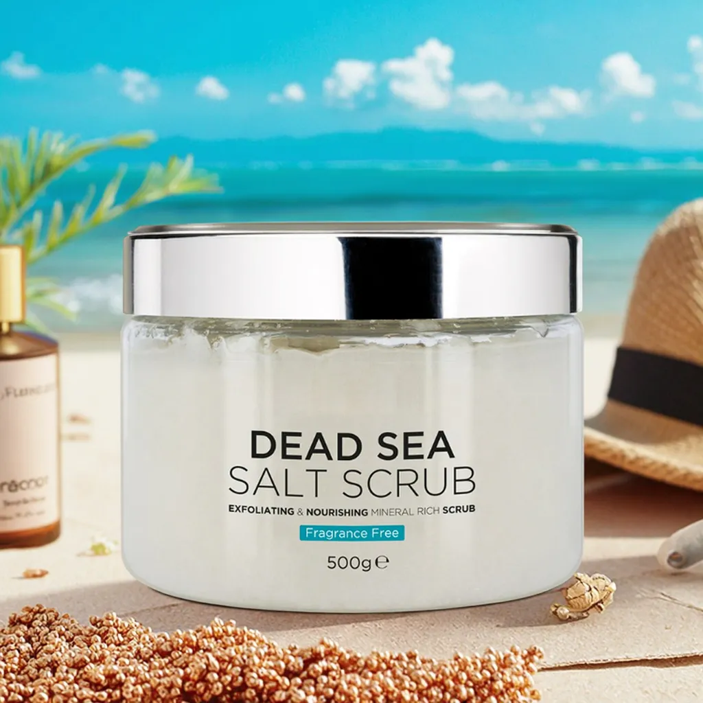 100% Natural Mineral Facial Scrub Lightening Body Salt Scrub OEM Dead Sea Exfoliating Mud Vegan Aloe Vera Private Label