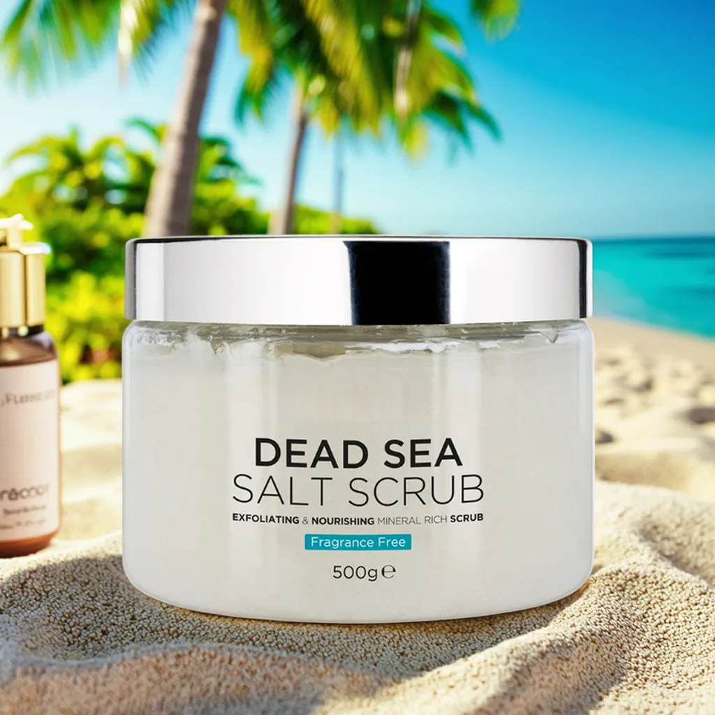 100% Natural Mineral Facial Scrub Lightening Body Salt Scrub OEM Dead Sea Exfoliating Mud Vegan Aloe Vera Private Label