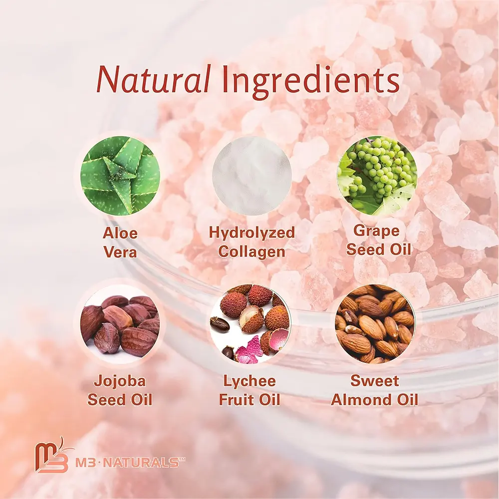 Himalayan Salt Cream Scrub Organic Face Foot Body Exfoliator Infused with Collagen Stem Cells Natural Exfoliating Body Scrub