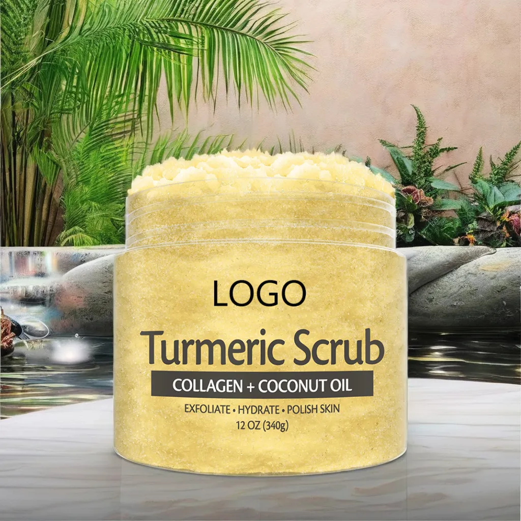 Organic Salt Scrub Face Foot & Body Exfoliator Vitamin C Infused with Collagen and Stem Cell Natural Whitening Cream