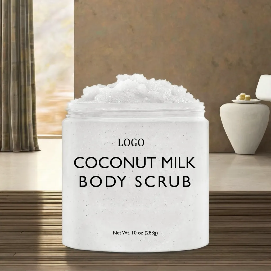 Organic Dead Sea Salt & Coconut Milk Body Scrub Creamy Mud Exfoliating Removing Dead Skin Whitening Feature Adults OEM Skin Care