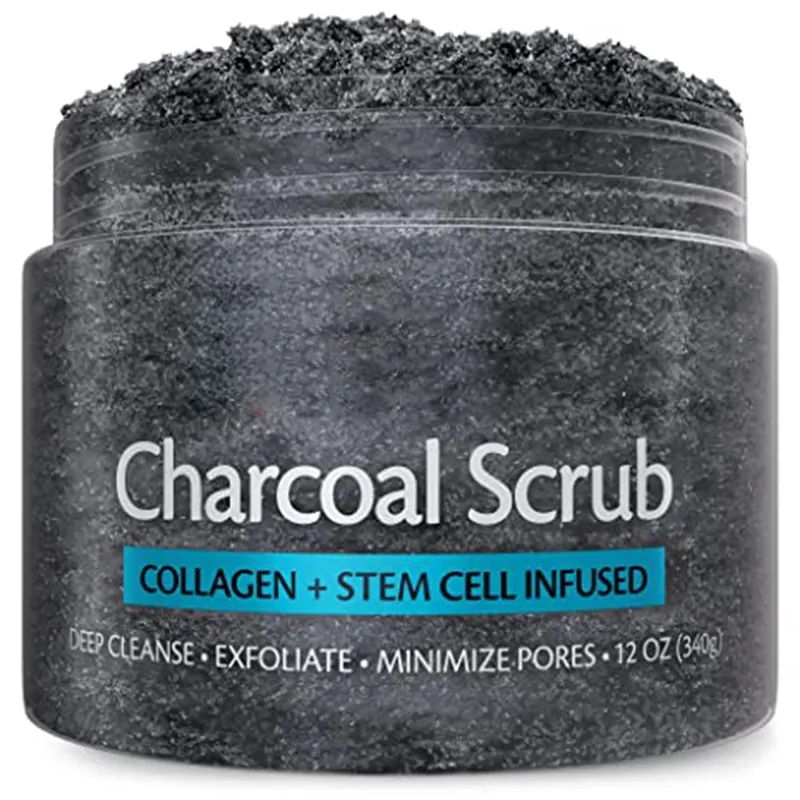 Private Label Customization Charcoal Exfoliating Body Scrub Polish with Collagen Foaming Whitening Body Wash