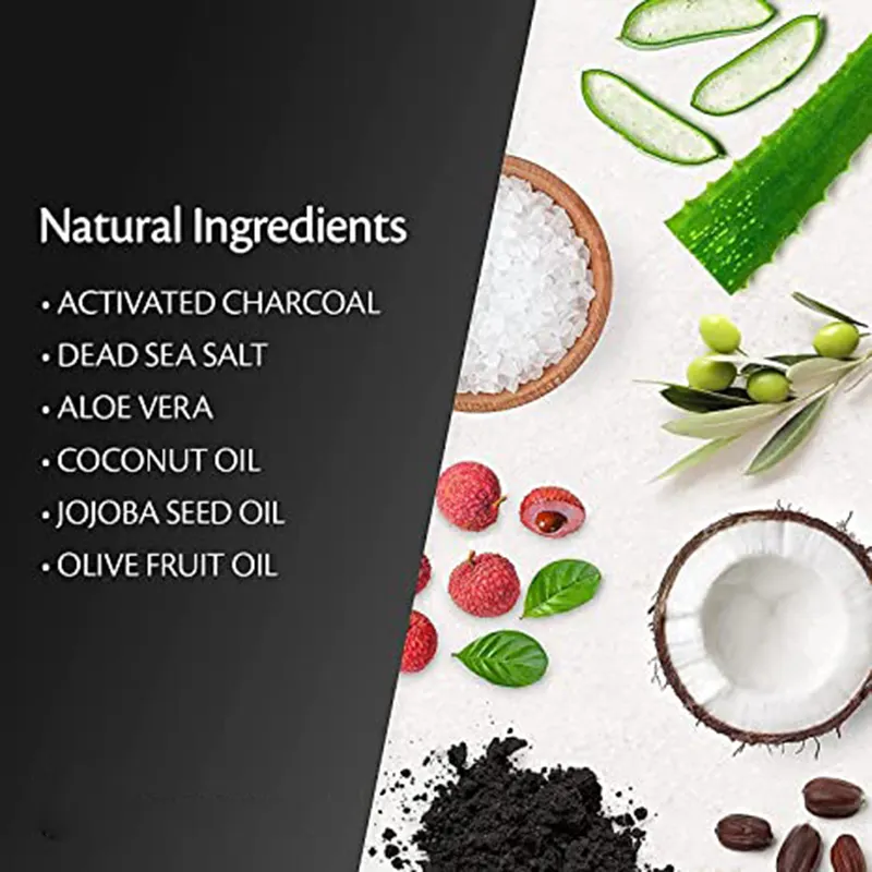 Private Label Customization Charcoal Exfoliating Body Scrub Polish with Collagen Foaming Whitening Body Wash