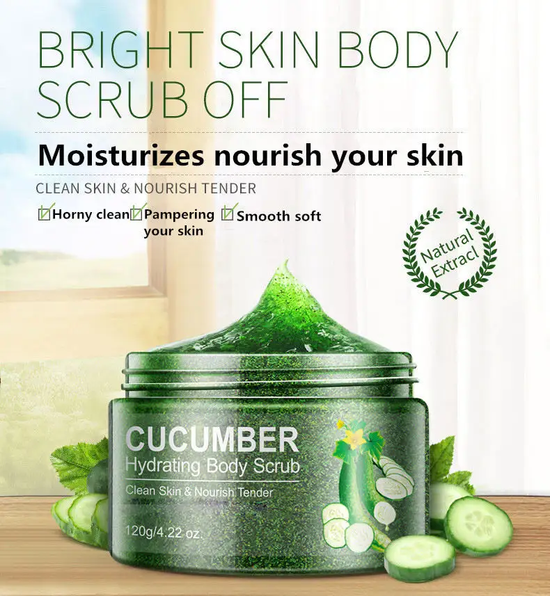 Skin Care Body Scrub Organic Cucumber Hydrating Nourish Face Skin Care Body Scrub