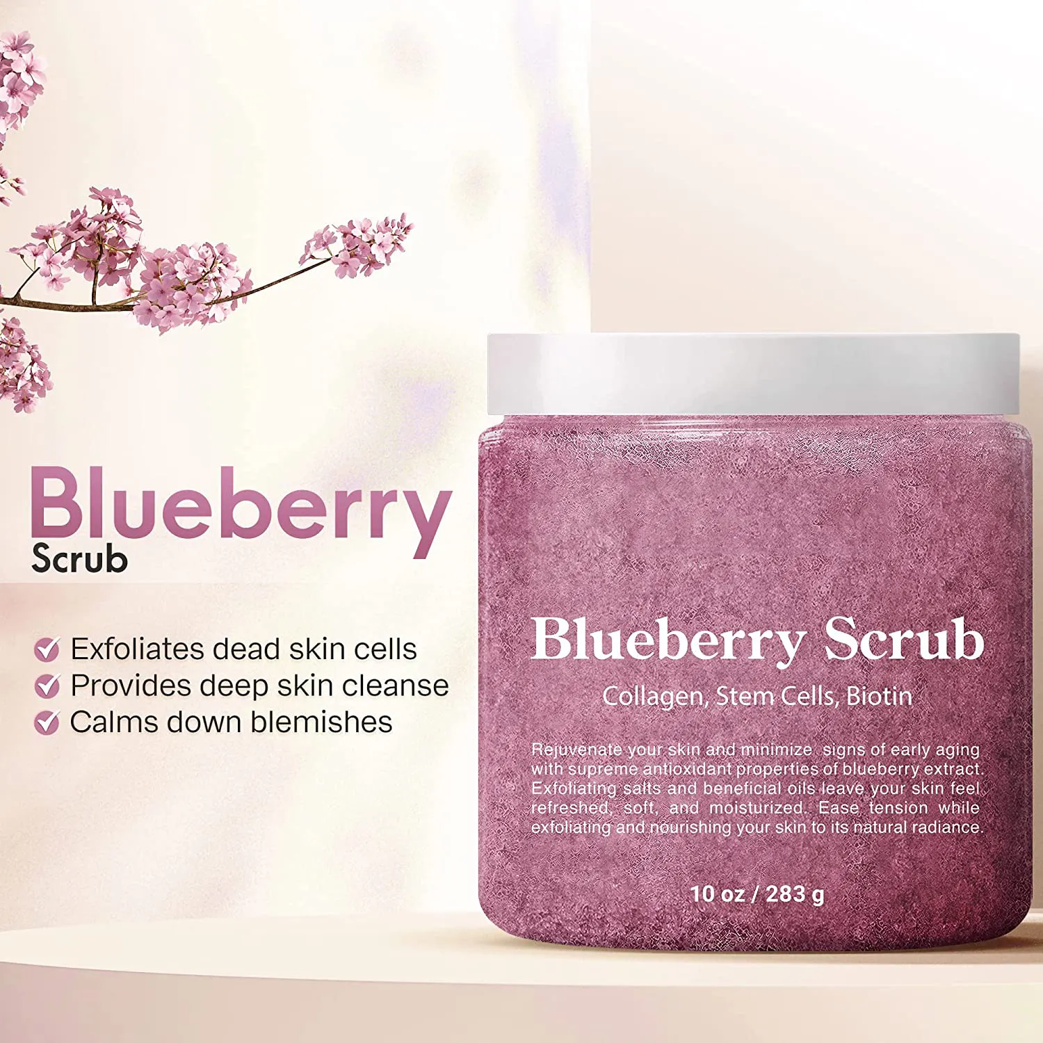Salt Body Scrub with Lychee Oil, Exfoliating Salt Scrub to Exfoliate & Moisturize Skin, Deep Cleansing