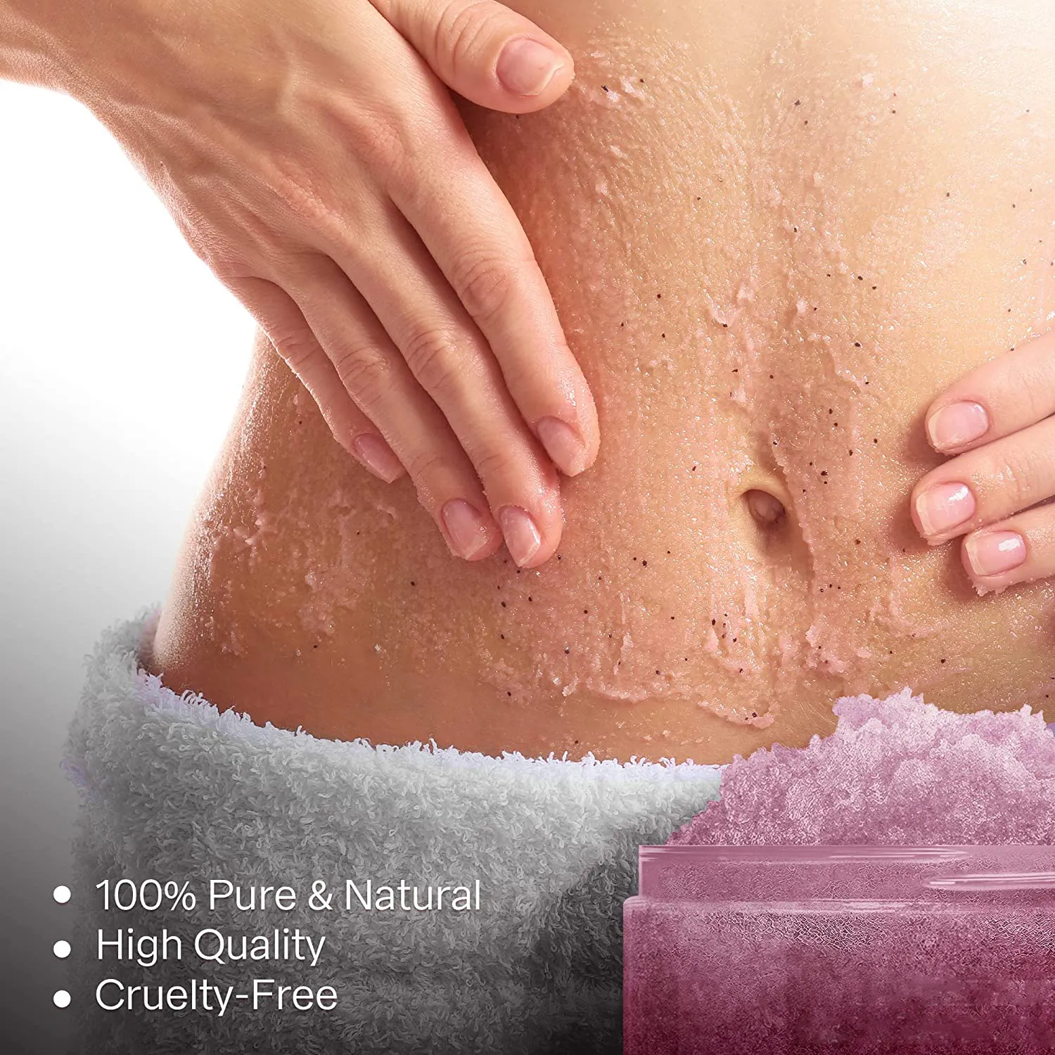 Salt Body Scrub with Lychee Oil, Exfoliating Salt Scrub to Exfoliate & Moisturize Skin, Deep Cleansing