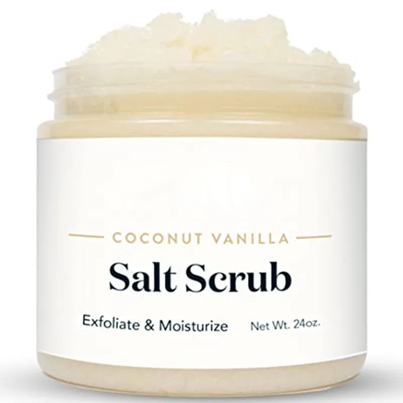 Coconut Vanilla Salt Scrub All Natural Skincare Goodness | Gently Exfoliating Body Scrub Packed With Skin Loving Moisturizers