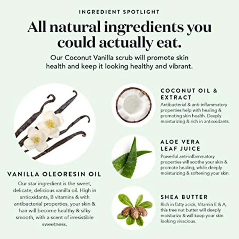 Coconut Vanilla Salt Scrub All Natural Skincare Goodness | Gently Exfoliating Body Scrub Packed With Skin Loving Moisturizers