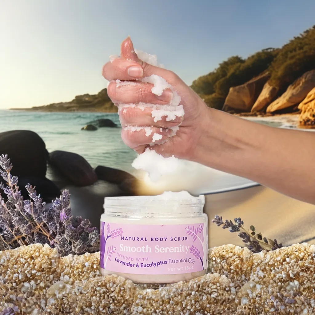 Private Label Natural Organic Lavender Eucalyptus Body Scrub Jars Whitening Brown Salt Scrub Body Exfoliating Mineral Ingredient