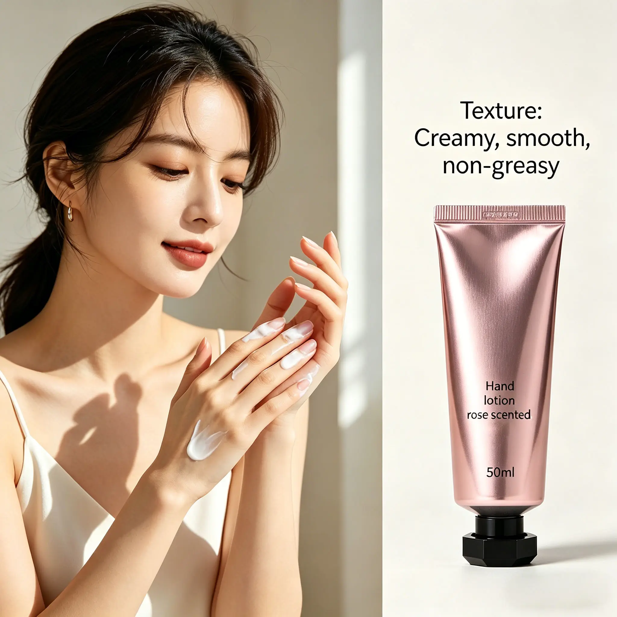 50ml Rose Scent Moisturizing Hand Cream Nourishing Hand Lotion Natural Shea Butter Repair Dry Skin Private Label Bulk