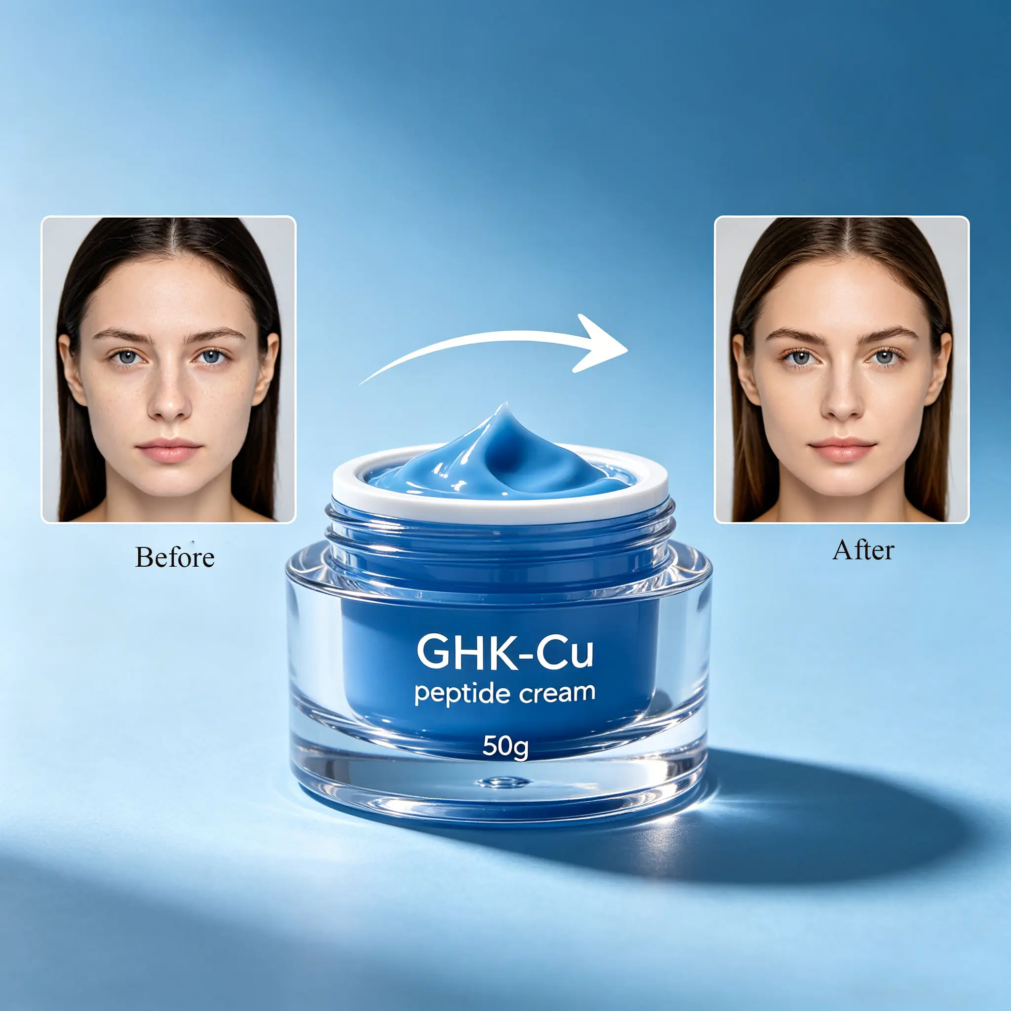 GHK-Cu Peptide Cream Anti Aging Face Cream Skin Barrier Repair Hydrating Facial Moisturizer Private Label Wholesale