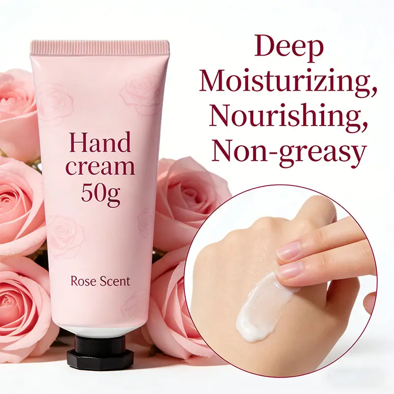 Rose Scented Hand Cream 50g Natural Moisturizing Hand Cream for Wholesale Bulk Hand Cream with Rose Extract for Dry Skin