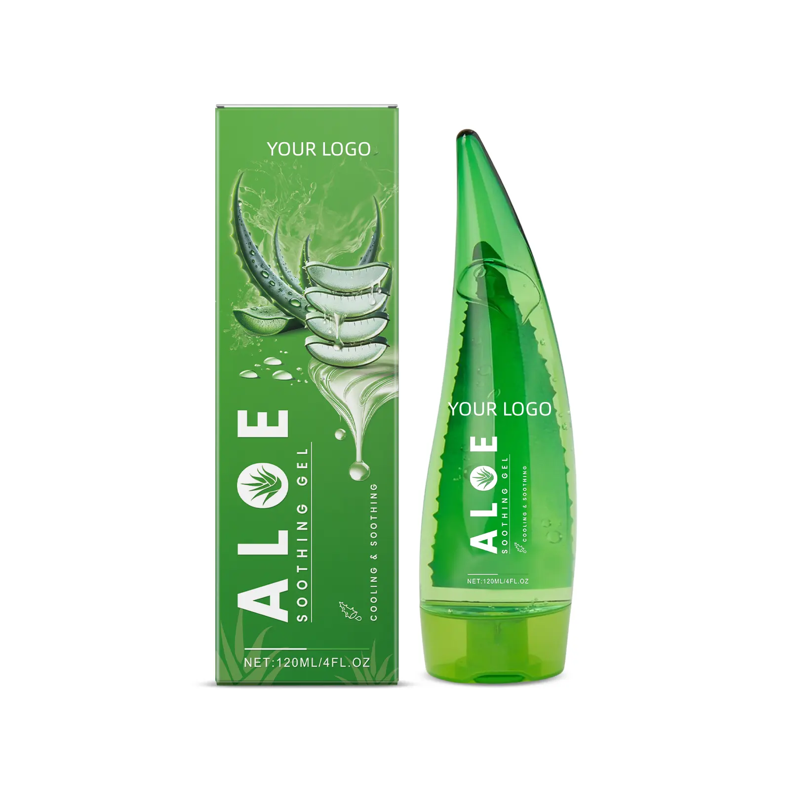 Private Label Aloe Vera Moisturizing Gel Skincare Calms Redness Nourishing Post-sun Repair Aloe Vera Gel Face Care Custom logo