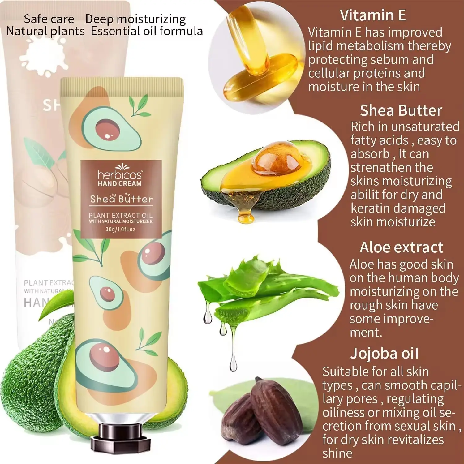Private Label Fruit Vitamin E Lotion Moisturizing Whitening Tube Repair Hand Care Moisturizing Hand Cream