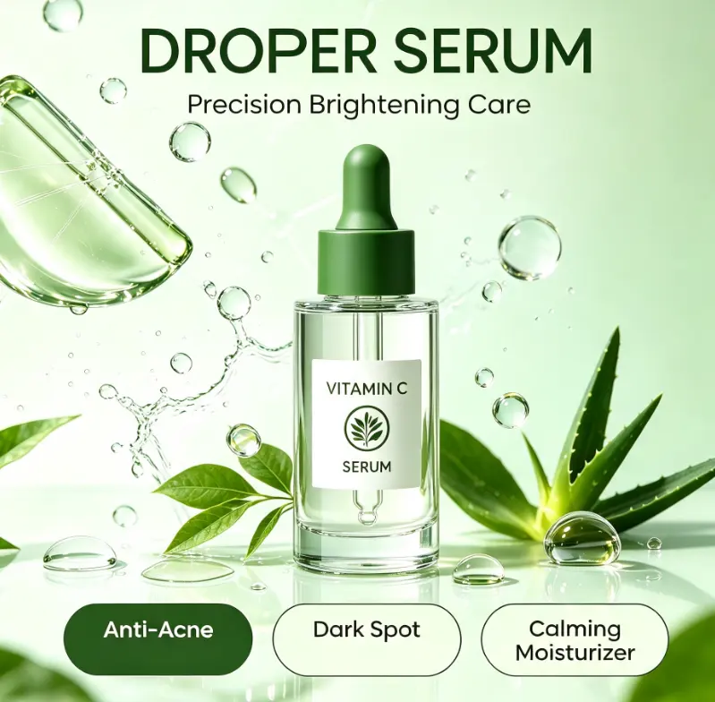 Goodel Lemon Fruit Vitamin C Serum Green Anti-Acne Dark Spot Calming Moisturizer Facial for Perfume Home OBM Skin Care