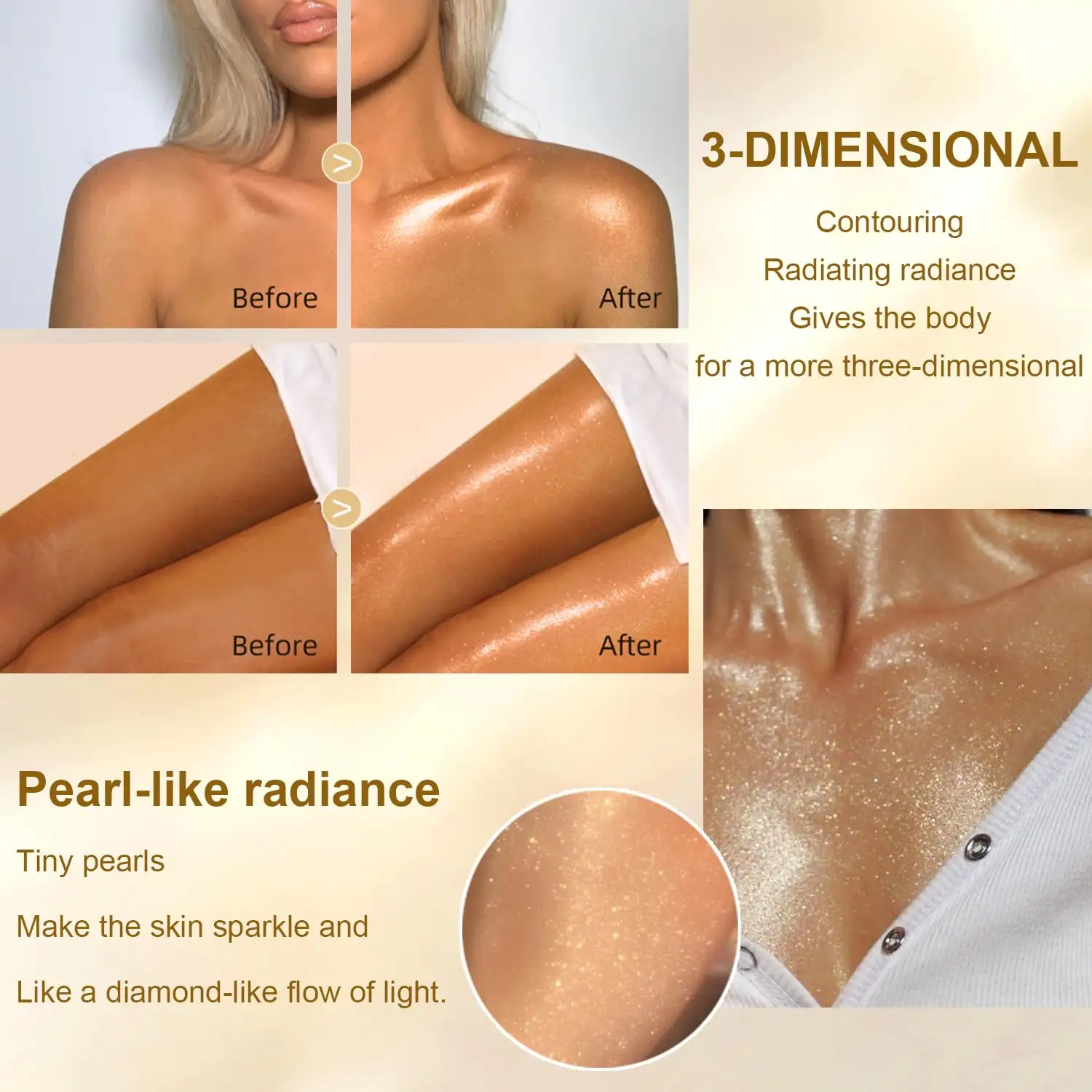 Shimmering Body Oil Created for Melanin Rich Skin, Illuminates Skin With Finishing Touch of Shimmer for Nourishing Body Glow Oil