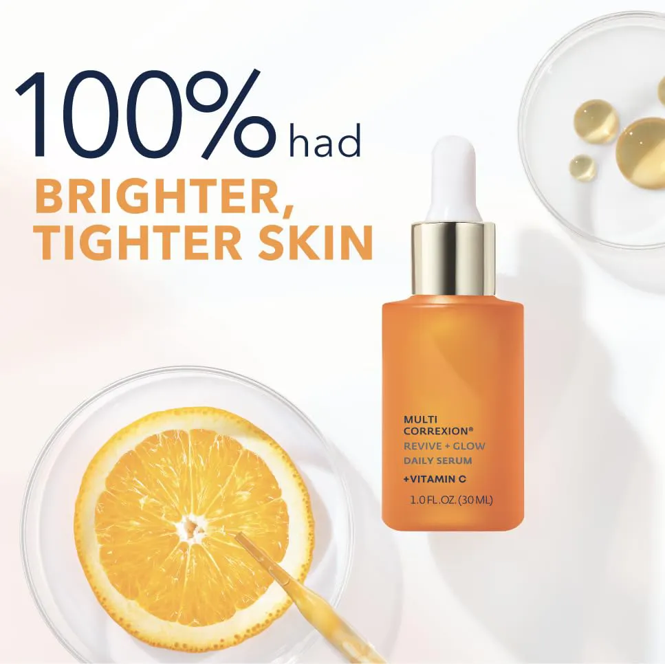 Multi Correxion Revive + Glow 10% Active Vitamin C Serum Daily Face Anti-Aging Wrinkle Treatment Brightening Skin Tone Care