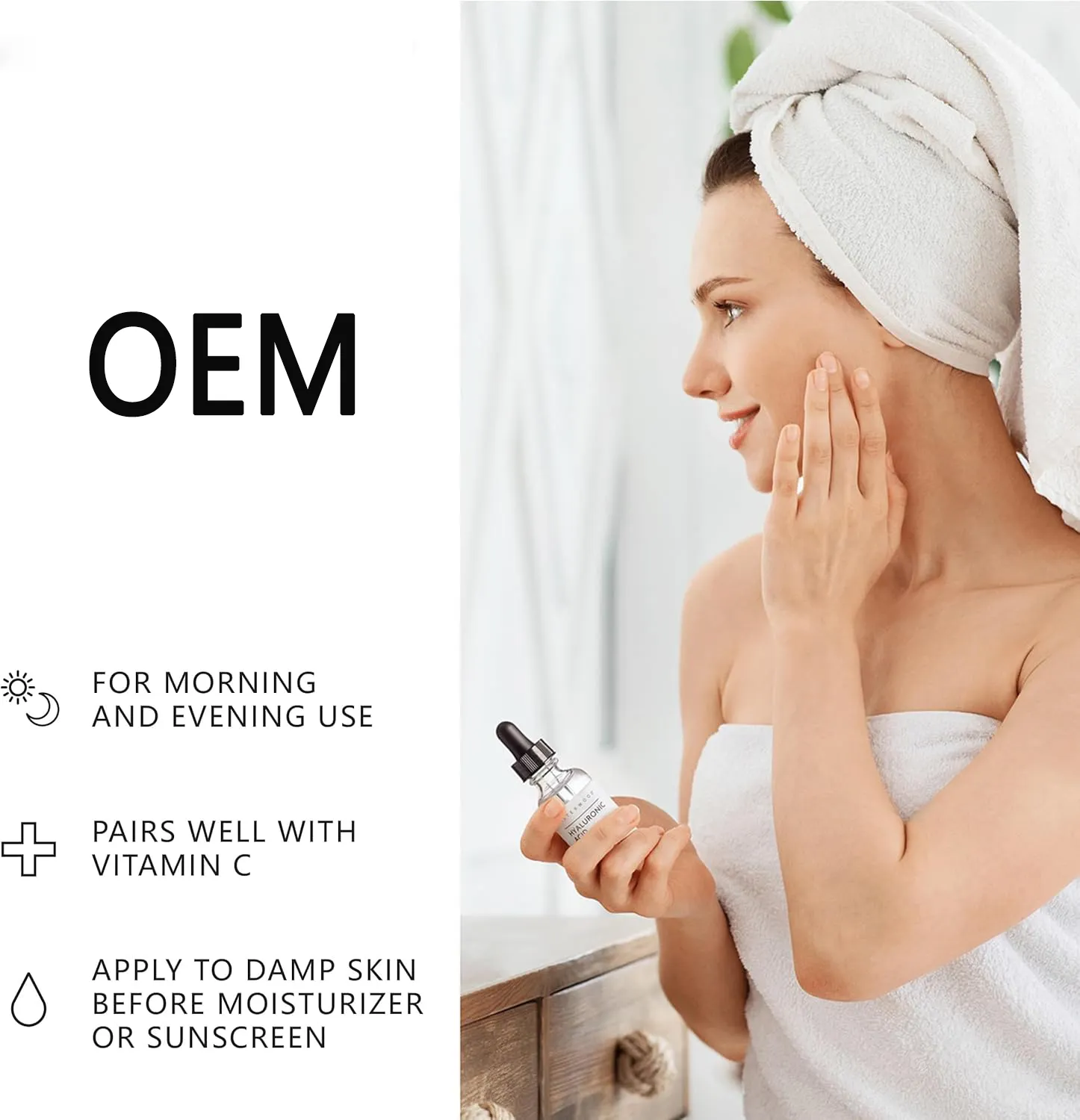 OEM Fragrance-Free Skin Care Serum Green Tea Vitamin B5 Peptides Whitening Oil-Free Fruit Extracts for Hydrating Plumping Fine