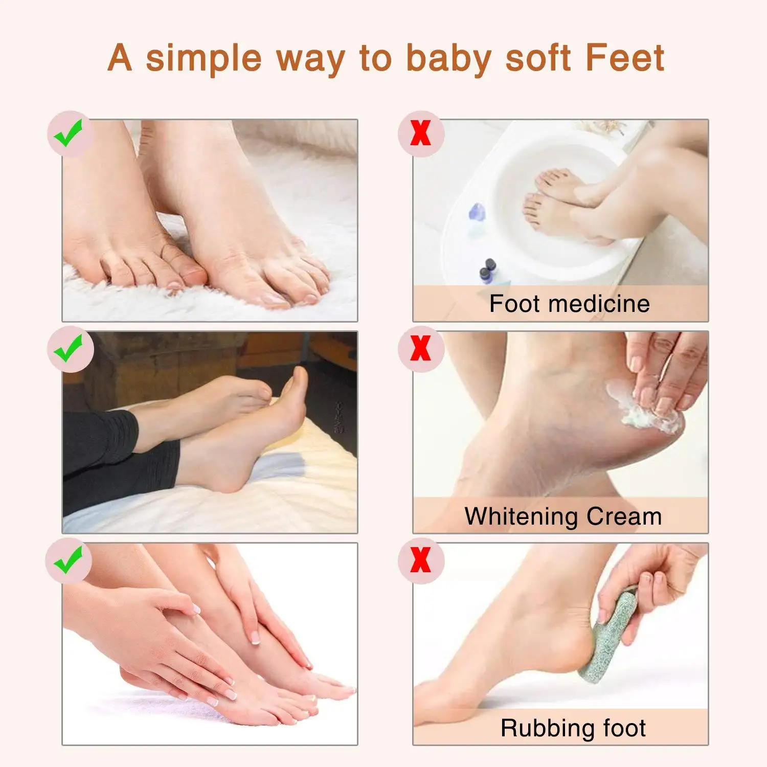 Foot Peel Mask 3 Pack, Exfoliator Peel Off Calluses Dead Skin Callus Remover, Baby Soft Smooth Touch Feet-Men Women