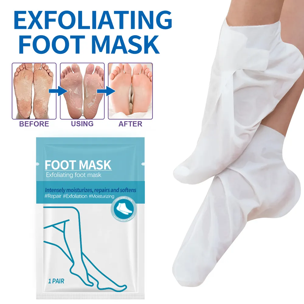 Herbicos Korean Foot Peeling Mask ODM/OEM Hydrating Cleansing Legs Private Adult Skin Care Wholesale Moisturizing Foot Mask