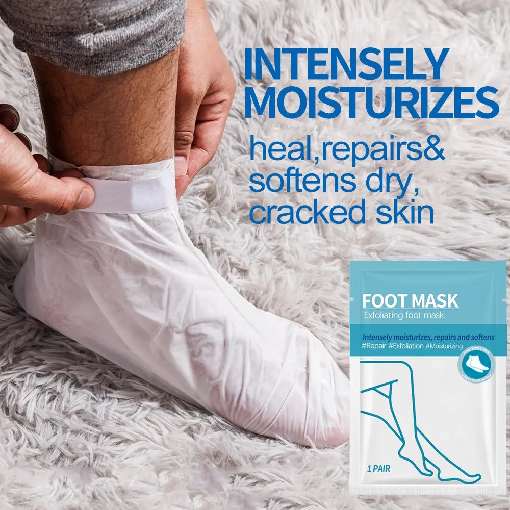 Herbicos Korean Foot Peeling Mask ODM/OEM Hydrating Cleansing Legs Private Adult Skin Care Wholesale Moisturizing Foot Mask