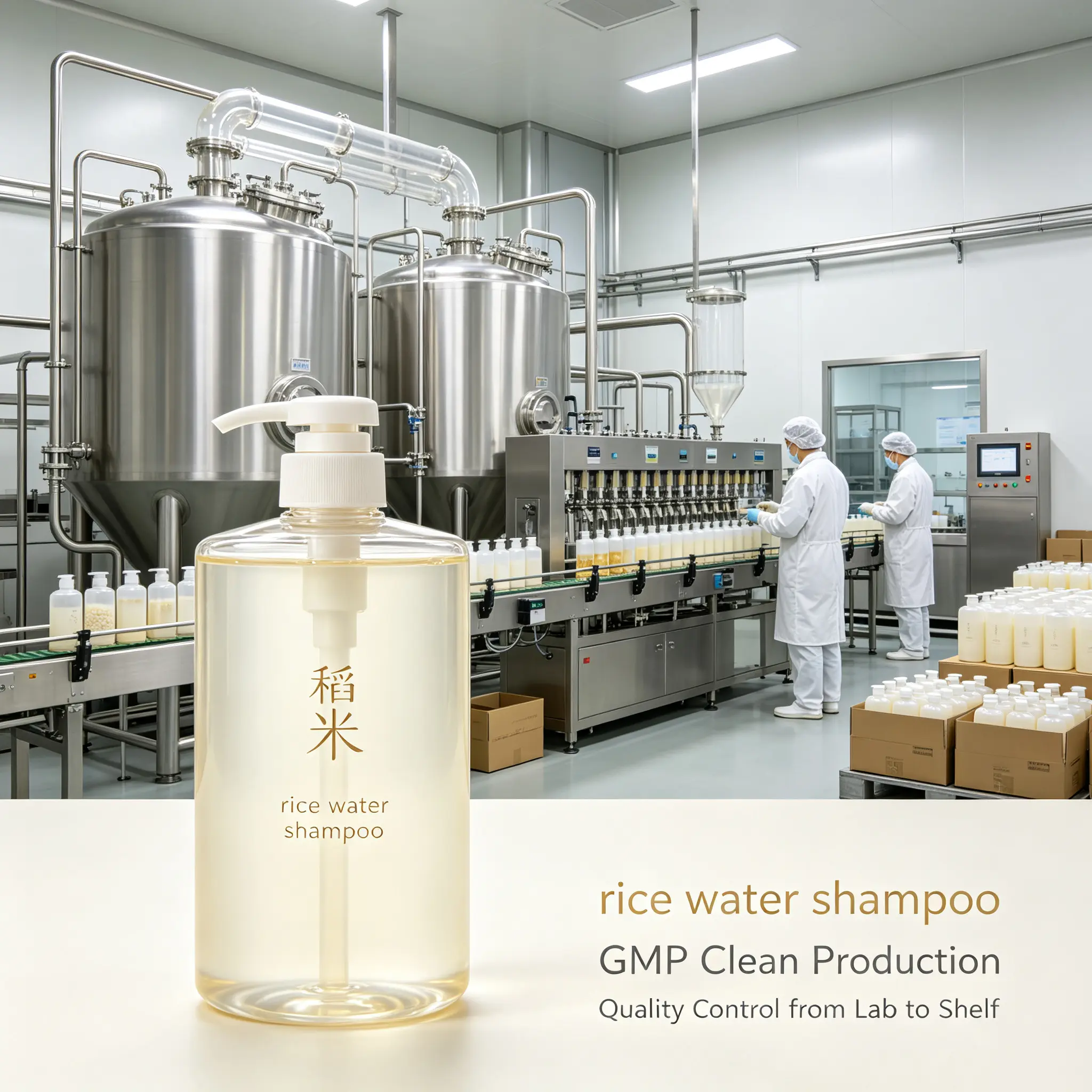 Rice Water Shampoo, Gentle Cleansing Hair Shampoo for Strength, Softness and Natural Shine