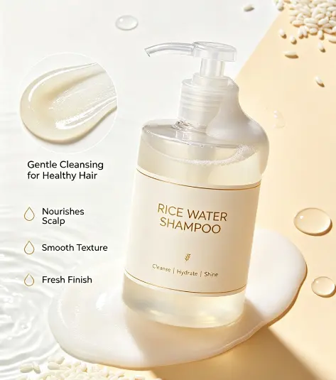 OEM/ODM Sulfate Free Probiotic Rice Water Shampoo for Hair Density and Barrier Repair for All Hair Types