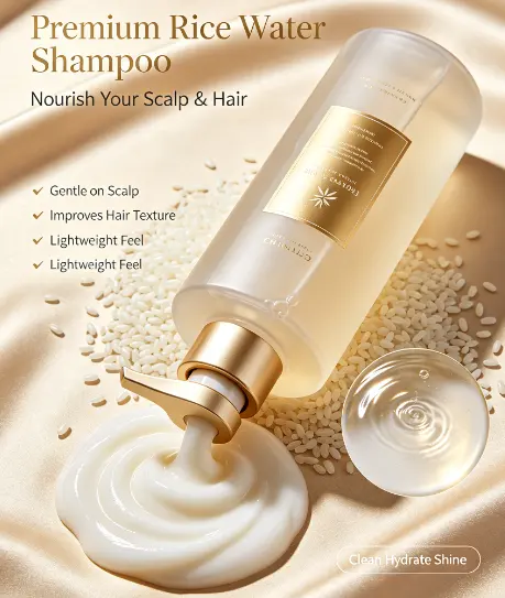 OEM/ODM Sulfate Free Probiotic Rice Water Shampoo for Hair Density and Barrier Repair for All Hair Types