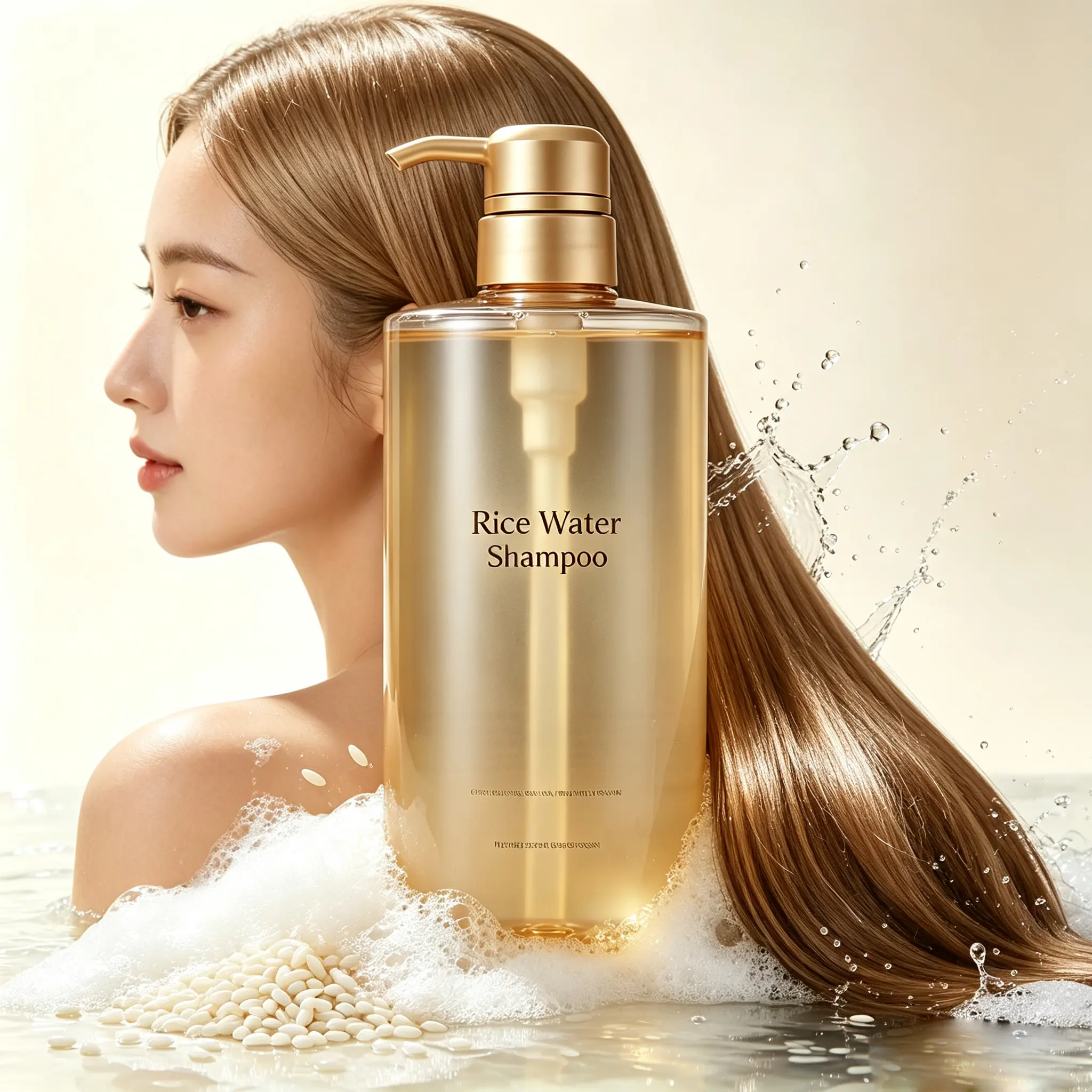 Hair Growth Rice Water Shampoo and Conditioner Infused with Biotin and Caffeine for Thinning Hair