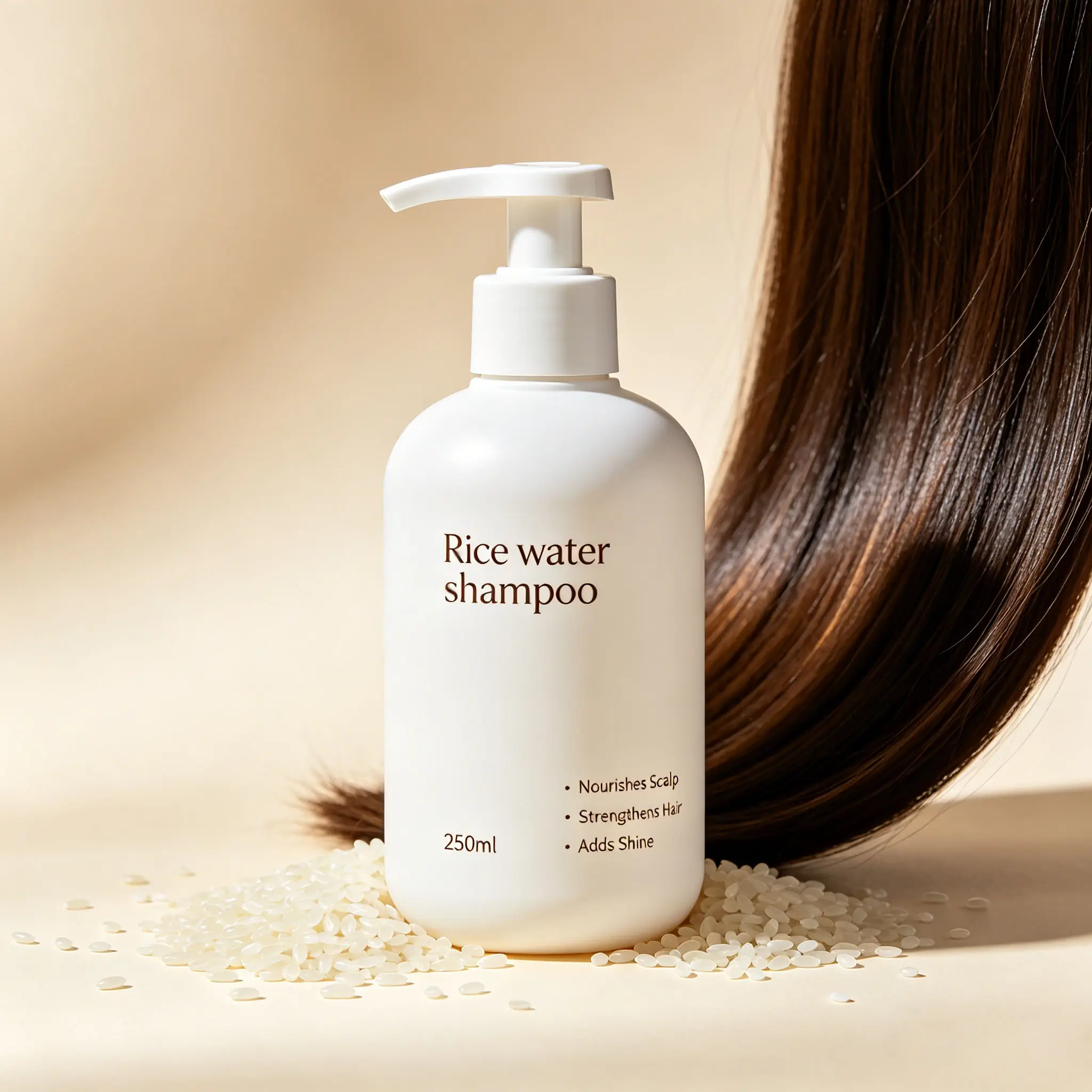 Rice Water Shampoo Hair Repair Growth Shampoo Private Label Rice Hair Care Strengthen Hair Roots Reduce Hair Loss