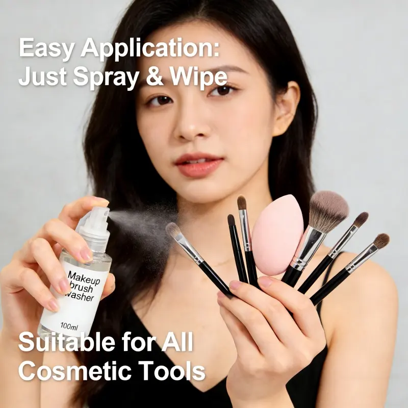 Makeup Brush Washer Natural Aloe Vera Brush Cleaning Spray for Cosmetic Tool Care