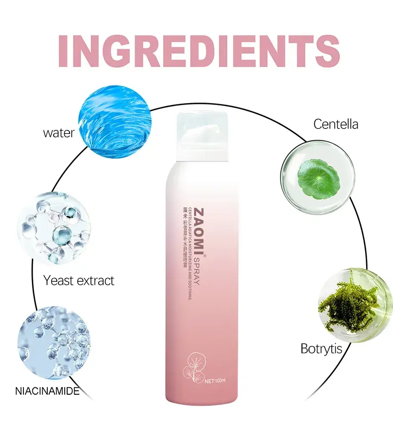 Private Brand Centella Asiatica Hyaluronic Acid Water Replenishing Spray Soothes Sensitive Skin Shrinks Pores Controls Oil