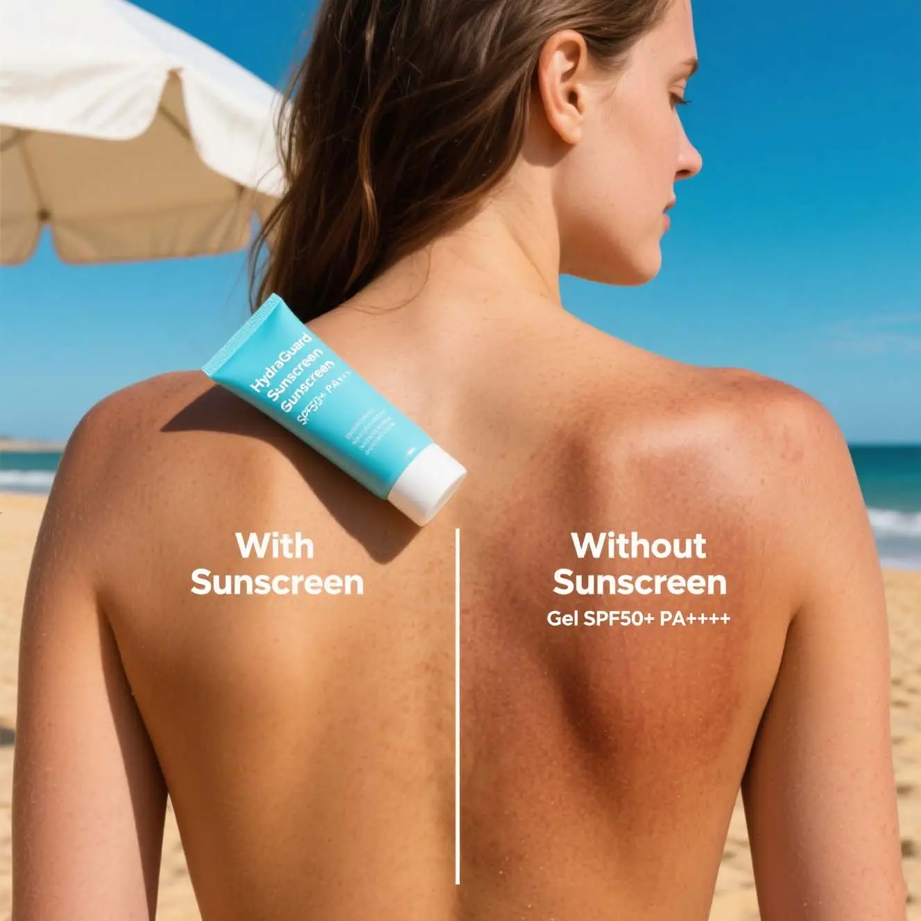 Sunscreen SPF 50 Whitening Moisturizer Cream for Daily UV Protection Non-Greasy Lightweight Formula Revitalize Skin Tone