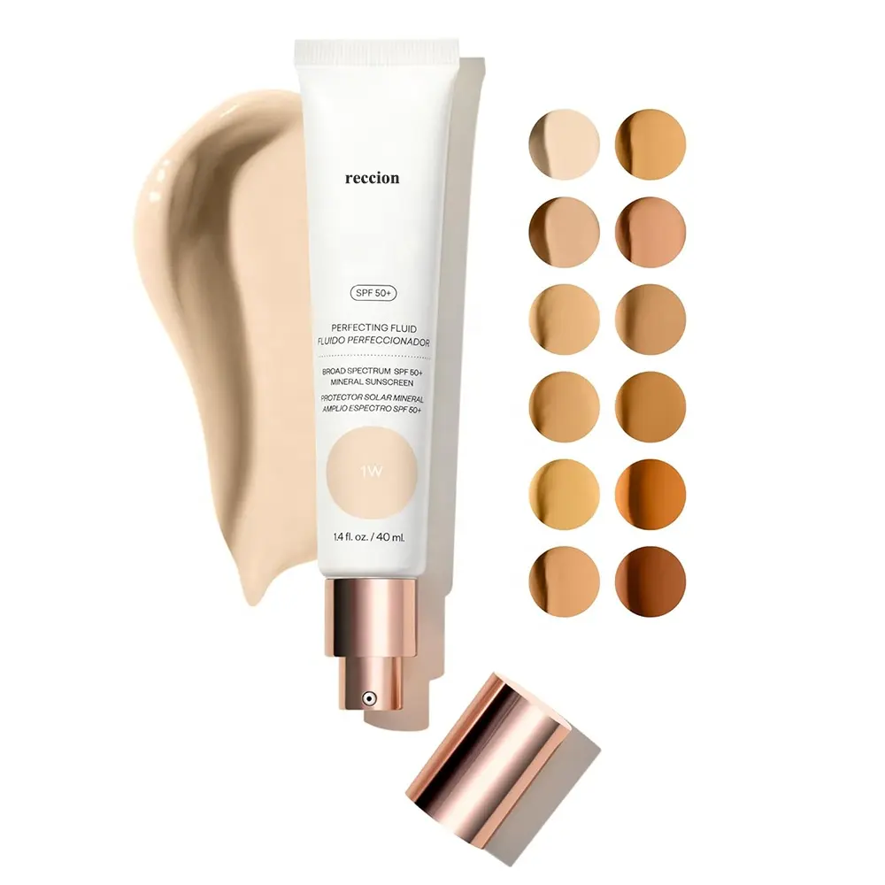 SPF 50+100% Mineral Color Correcting Cream Medium Coverage Foundation Broad Spectrum Sunscreen for Face